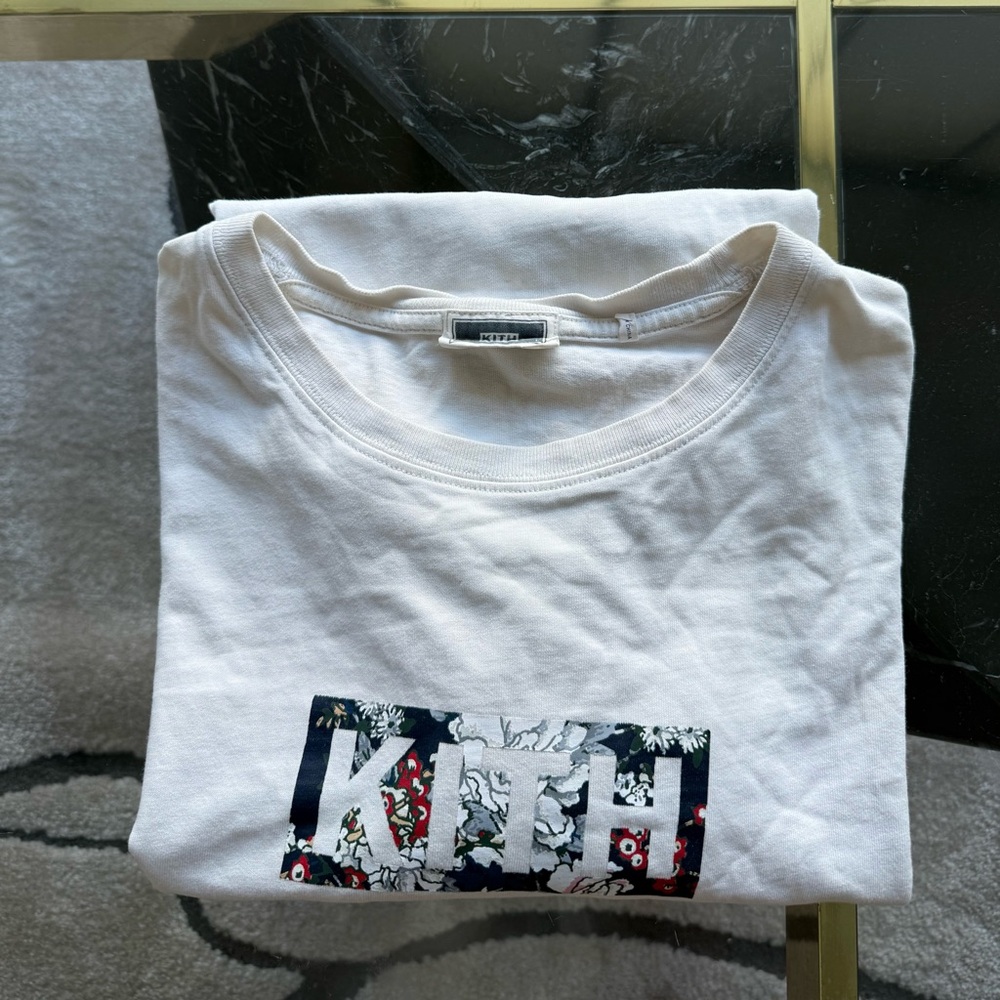 Kith White Floral Graphic Tee